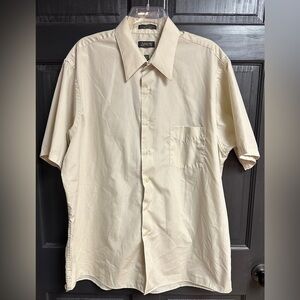 Arrow Men’s Half Sleeve Poplin Beige Casual Dress Shirt Size XL/17